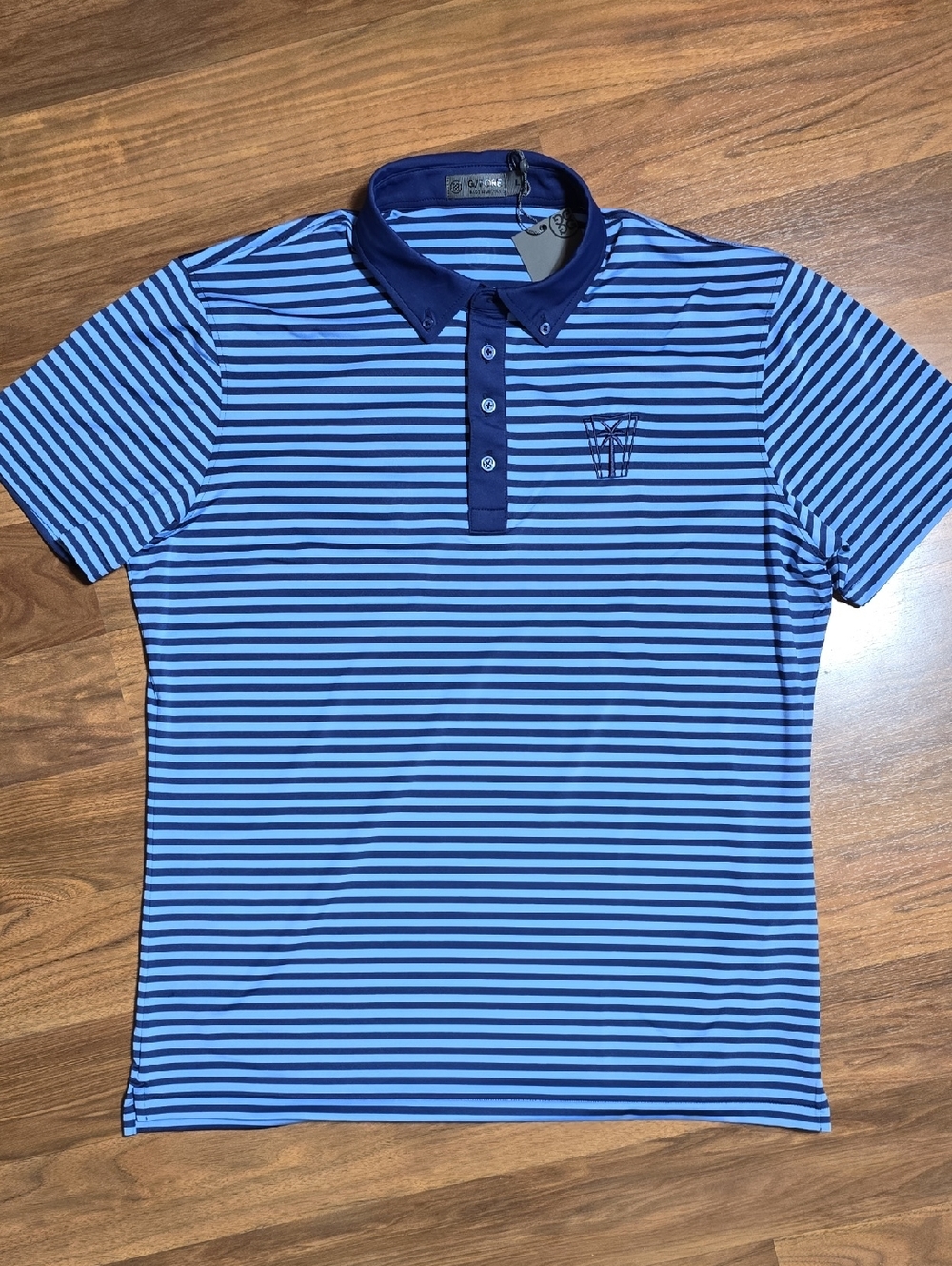 G/FORE Wide Feeder Stripe Button Down Golf Polo